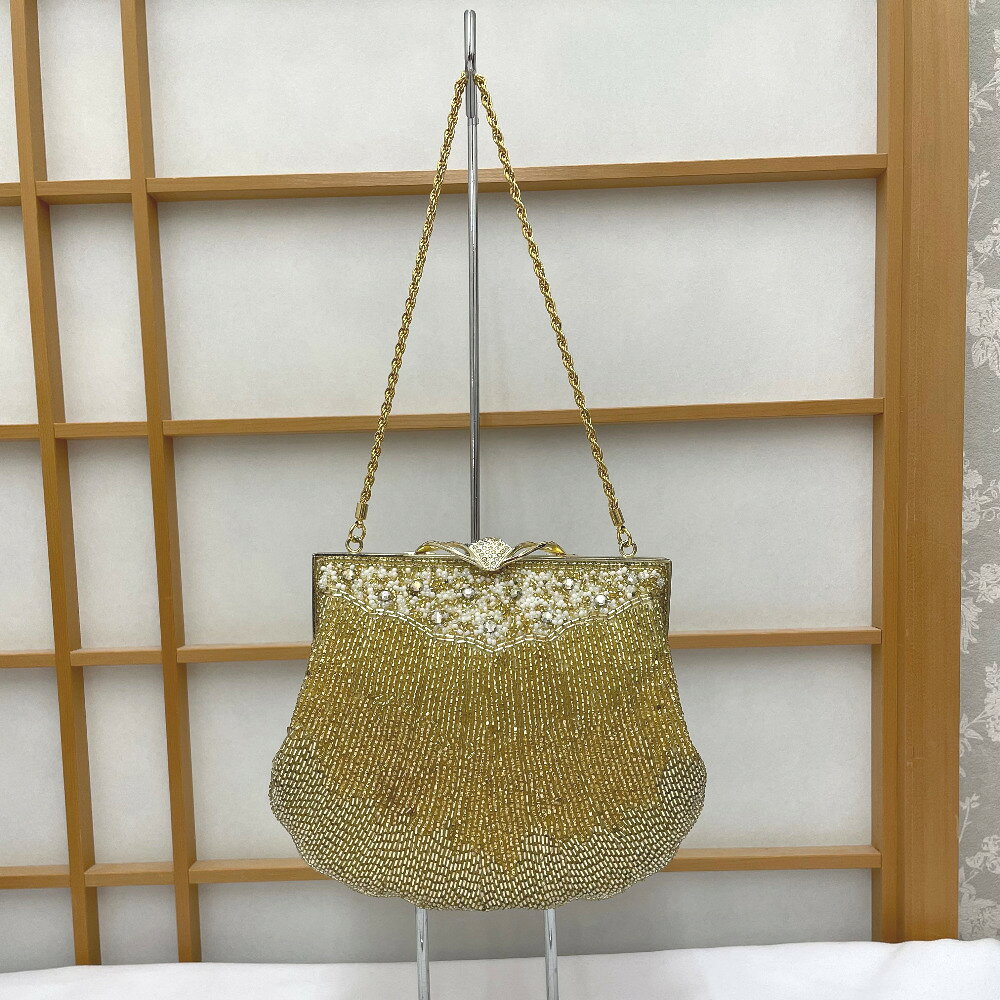 美品⭐️総ビーズ フラワー ビーズバッグ ハンドバッグ 和装 パーティー 結婚式 楽天市場】パーティーバッグ ビーズ（バッグ｜和装小物）：和服