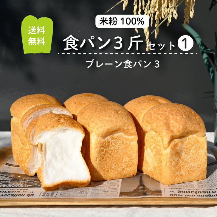 【ブラックフライデー限定!ご購入金額に応じた値引きクーポンあり!】グルテンフリー 米粉パン 食パン 3斤 送料無料 冷凍 (食パン3斤セット1)