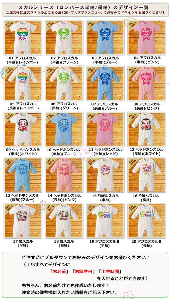 出産祝い 名入れ ロンパース ボディスーツ ド...の紹介画像2