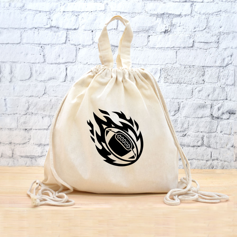 【即納 名入れ無し】 ナップサック リュック [ 炎のアメフトボール ] 火の玉 アメリカンフットボール アメフト 鎧球 部活 アメフト部 男子 女子 グッズ おもしろ 面白 おしゃれ 体操着入れ 着替え袋 持ち手付 男の子 女の子 小学生 中学生 高校生 ブランド