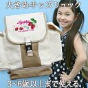 入園祝い 誕生日 プレゼント 名入れ 名前入り リュック 大きめ Lサイズ 10歳まで対応 キッズリュック テキスタイルデザイン いちご&ドット 女の子 小学校...
