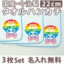 入園祝い 名入れ 名入れ無料 名前入り タオルハンカチ アフロスカル 3枚組み 国産 今治製 タオル 22cmx22cm 男の子 女の子 誕生日 プレゼント 誕...