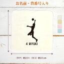 【名入れ無料 背番号入り】 卒団 記念品 プレゼント タオルハンカチ ハンドタオル スポーツシルエット バレーボールE 排球 趣味 部活 バレーボール部 バレー...