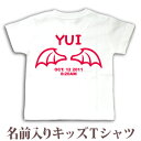 Tシャツ 誕生日 プレゼント 出産祝い 名入れ 名前入り キッズ ベビー 半袖 かわいい 天使の羽 デザイン 小悪魔の羽 女の子 服 誕生日プレゼント 百日祝い...