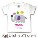 Tシャツ 誕生日 プレゼント 出産祝い 名入れ 名前入り キッズ ベビー 半袖 動物 ぞうさん 男の子 女の子 服 誕生日プレゼント 百日祝い お七夜 春夏 ブ...