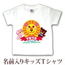 Tシャツ 誕生日 プレゼント 出産祝い 名入れ 名前入り キッズ ベビー 半袖 動物 アニマルワールド 男の子 女の子 服 誕生日プレゼント 百日祝い お七夜 ...