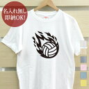 【即納 名入れ無し】 大人用 Tシャツ 誕生日プレゼント 炎のバレーボール 火の玉 バレー 排球 部活 バレーボール部 バレー部 男子 女子 グッズ おもしろ 面白 忘年会 余興 景品 メンズ レディース 春夏 メール便送料無料 ブランド