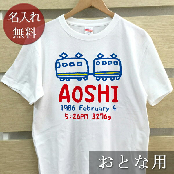 大人用 Tシャツ 誕生日 プレゼント 名入れ 名前入り 手描き風デザイン 電車A 半袖 誕生日プレゼント ママへ パパへ 母の日 父の日 妻へ 夫へ メンズ レディース 大きいサイズ 親子 家族 お揃い 春夏 ブランド ココロコ