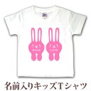Tシャツ 誕生日 プレゼント 出産祝い 名入れ 名前入り キッズ ベビー 半袖 動物 うさぎA 男の子 女の子 服 誕生日プレゼント 百日祝い お七夜 春夏 ブ...
