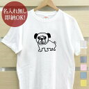 【即納 名入れ無し】 大人用 Tシャツ 誕生日プレゼント 見つめるパグ 犬 子犬 小型犬 dog 動物 グッズ おもしろ 面白 忘年会 余興 景品 メンズ レディース 春夏 メール便送料無料 ブランド