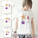 親子 ペアTシャツ 半袖Tシャツ 親子ペア3枚家族セット サンディビーチ(KITCY) 浜辺 リゾート リンクコーデ ペアルック 親子コーデ 名入れ 大人 子供...