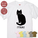 名入れ 名前入り Tシャツ 誕生日 プレゼント 振りかえり猫 振り返り猫 クロネコ 黒猫 ネコ 猫tシャツ 猫グッズ 半袖 面白 おもしろ 母の日 父の日 妻 夫 メンズ レディース 親子 家族 お揃い 春夏 ブランド ココロコ