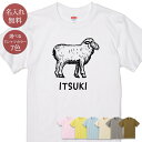 名入れ 名前入り Tシャツ 誕生日 プレゼント リアルな羊 ひつじ シープ 動物 グッズ 半袖 面白 おもしろ 母の日 父の日 妻 夫 メンズ レディース 親子 家族 お揃い 春夏 ブランド ココロコ(4)