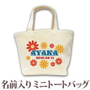 出産祝い 誕生日 プレゼント 名入れ 名前入り キャンバス ランチバッグ ミニトートバッグ ポップデザイン サニーフラワー 女の子 誕生日プレゼント 保育園 幼...