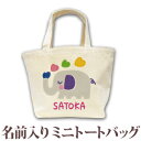 出産祝い 誕生日 プレゼント 名入れ 名前入り キャンバス ランチバッグ ミニトートバッグ 動物 ゾウさん 男の子 女の子 誕生日プレゼント 保育園 幼稚園 バック 百日祝い 100日祝い お七夜 【1枚のみメール便対応】 ブランド ココロコ
