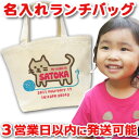 【即納】 出産祝い 誕生日プレゼント 名入れ 名入れ無料 名前入り キャンバス ランチバッグ ミニトートバッグ 手描き風デザイン ねこ 男の子 女の子 保育園や...