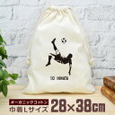 【名入れ無料 背番号入り】 卒団 記念品 プレゼント 巾着 大 38×28cm スポーツシルエット オーバーヘッド サッカー フットボール 蹴球 選手 部活 サ...