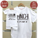 親子 ペアルック お揃い 半袖 Tシャツ ＆ ロンパース 親子ペア2枚セット 赤ちゃん ベビー 名前入り シンプルデザインBタイプ ペア 親子コーデ リンクコーデ 男の子 女の子 ママへ パパへ 母の日 父の日 妻へ 夫へ 家族写真 記念撮影 おしゃれ おもしろ 春夏 ブランド