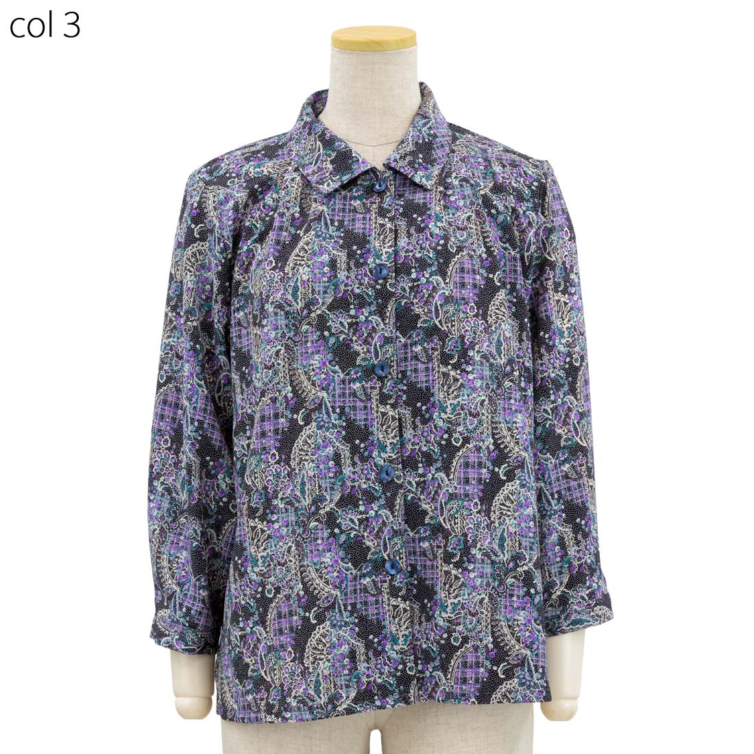 婦人 シニアファッション■ワンタッチ ブラウス マジックテープ こしぼちりめん 日本製 シニアファッション 70代 80代 90代 女性 婦人 敬老の日 母の日 ギフト プレゼント