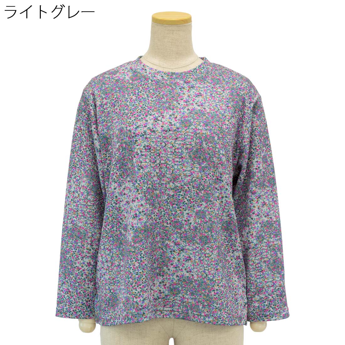 シニア向け 京染 ちりめん カットソー Tブラウス 日本製 小さいサイズ トップス シニアファッション レディース 高齢者 70代 80代 90代 部屋着 外出着にも デイサービス、施設準備にも おしゃれ 通販 プレゼント 母の日ギフトにも 高齢者 cocorono22-10005073 cocorono 楽天市場店 サンプル画像3