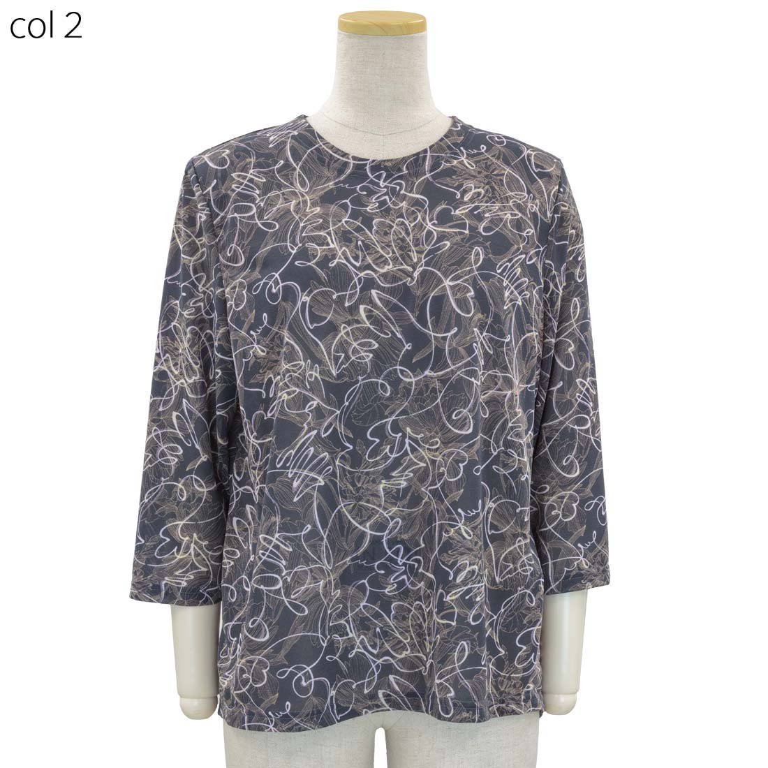 婦人 レディース ストレッチ 後ろ身頃 ゆったり 7分袖 エスパンディ カットソー 日本製 Tシャツ 小さいサイズ 大きいサイズ 70代 80代 90代 春夏 母の日 シニアファッション cocorono22-10005712 cocorono 楽天市場店 サンプル画像3