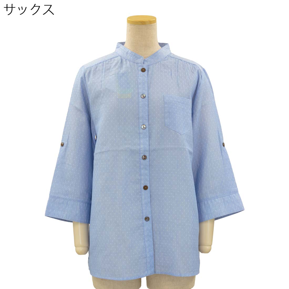 シニア向け 春夏 ダブルガーゼ 綿100 7分袖 ブラウス シニアファッション レディース 高齢者 70代 80代 90代 部屋着 外出着にも デイサービス、施設準備にも おしゃれ 通販 プレゼント 母の日ギフトにも 高齢者