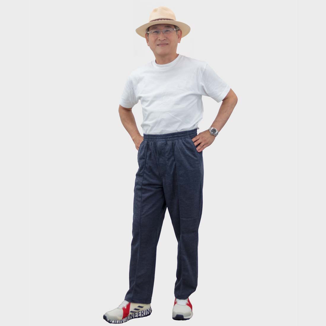 シニアファッション 春夏 メンズ サマー イージー ストレート パンツ 鹿の子 接触冷感 ジャージ ズボン 紳士 60代 70代 80代 90代 敬老の日 刺繍 名前 名入れ 高齢者 おしゃれ 普段着 シニア 男性 紳士服 おじいちゃん お年寄り 介護 施設 デイサービス cocorono22-10000057 cocorono 楽天市場店 サンプル画像2