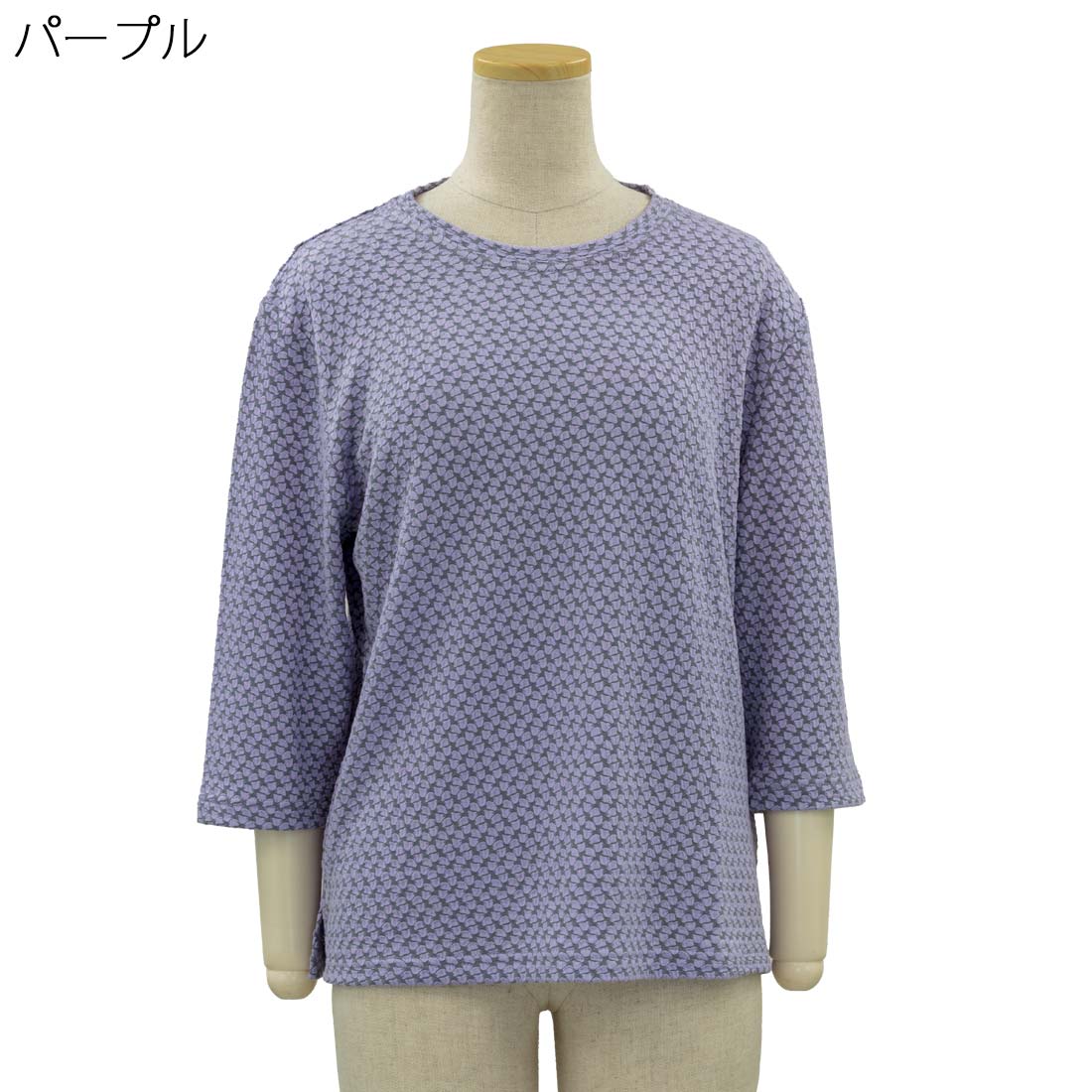 シニア向け フクレ ジャガード カットソー Tブラウス 日本製 シニアファッション レディース 高齢者 70代 80代 90代 部屋着 外出着にも デイサービス、施設準備にも おしゃれ 通販 プレゼント 母の日ギフトにも 高齢者 cocorono22-10006285 cocorono 楽天市場店 サンプル画像2