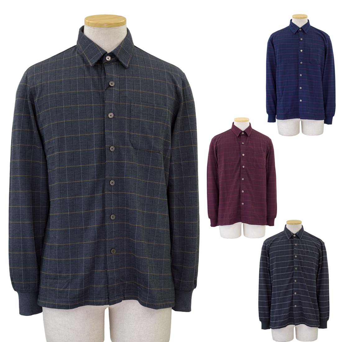 紳士服 裏起毛 前開き 隠しファスナー 全開 ニット シャツ シニアファッション 敬老の日 父の日 ギフト シニア 高齢者 70代 80代 90代 老人 高齢者 介護向け 施設 介護 おじいちゃん お年寄り シニア向け トップス