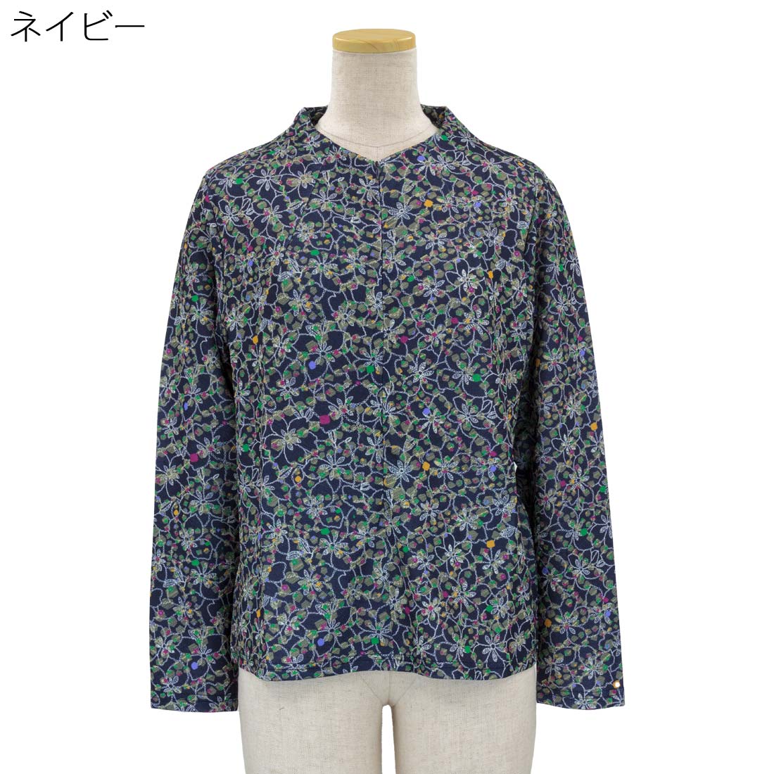 シニア向け ちりめん ロングファスナー ストレッチ カットソー Tシャツ シニアファッション レディース 高齢者 70代 80代 90代 部屋着 外出着にも デイサービス、施設準備にも おしゃれ 通販 プレゼント 母の日ギフトにも 高齢者 cocorono22-10006462 cocorono 楽天市場店 サンプル画像3