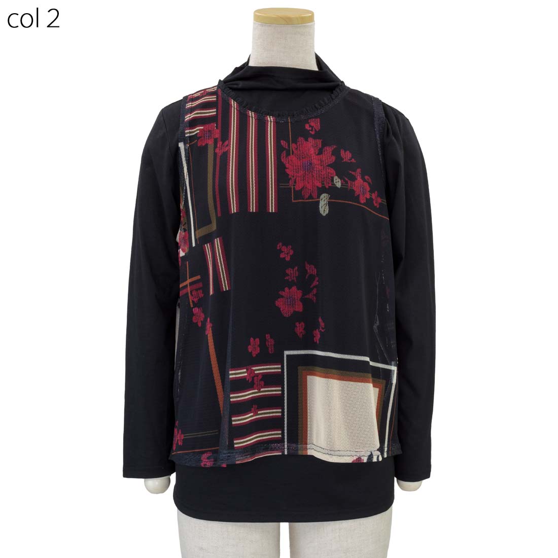 シニア向け アンサンブル Tシャツ カットソー メッシュ ベスト シャツ シニアファッション レディース 高齢者 70代 80代 90代 部屋着 外出着にも デイサービス、施設準備にも おしゃれ 通販 プレゼント 母の日ギフトにも 高齢者 cocorono22-10006507 cocorono 楽天市場店 サンプル画像3