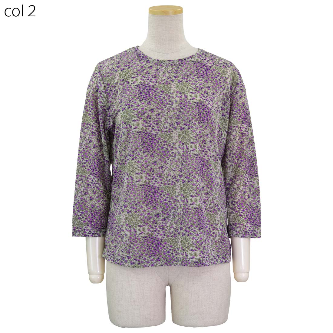 シニアファッション レディース 春夏 トップス 7分袖 プリント ストレッチ エスパンディ カットソー Tシャツ 日本製 刺繍名入れ無料 婦人 シニア 敬老の日 のギフトにも 高齢者向けファッション 70代 80代の老人 介護向け 90代 施設 介護 お年寄り 高齢者 cocorono22-10006942 cocorono 楽天市場店 サンプル画像3