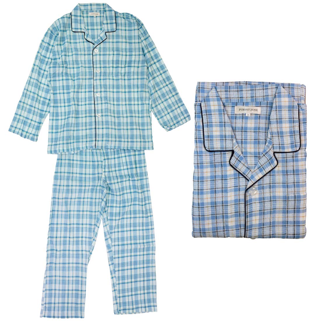 シニア パジャマ 紳士 綿100% 涼感 楊柳 前開き クレープ 春夏 敬老の日 高齢者 入院 介護 介護施設での安心な睡眠をサポート シニアフ..