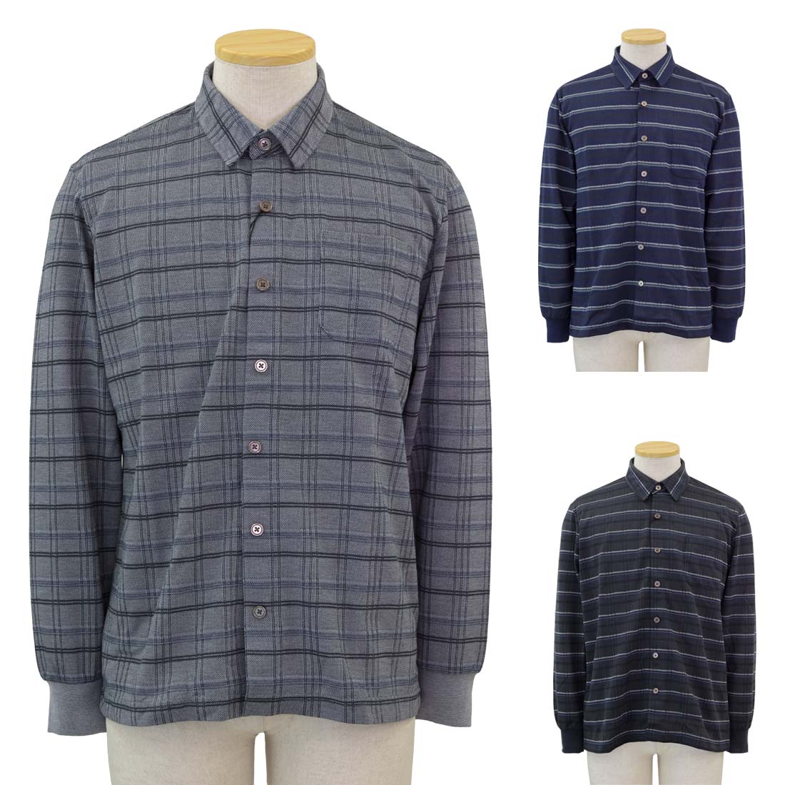 マジックテープ ワンタッチ 前開き 全開 ジャガード ニット シャツ シニアファッション 秋冬 70代 80代 90代 おじいちゃん おすすめ 通販 介護 施設 デイサービス 名入れ 敬老の日 プレゼント cocorono22-10007000 cocorono 楽天市場店 パッケージ画像