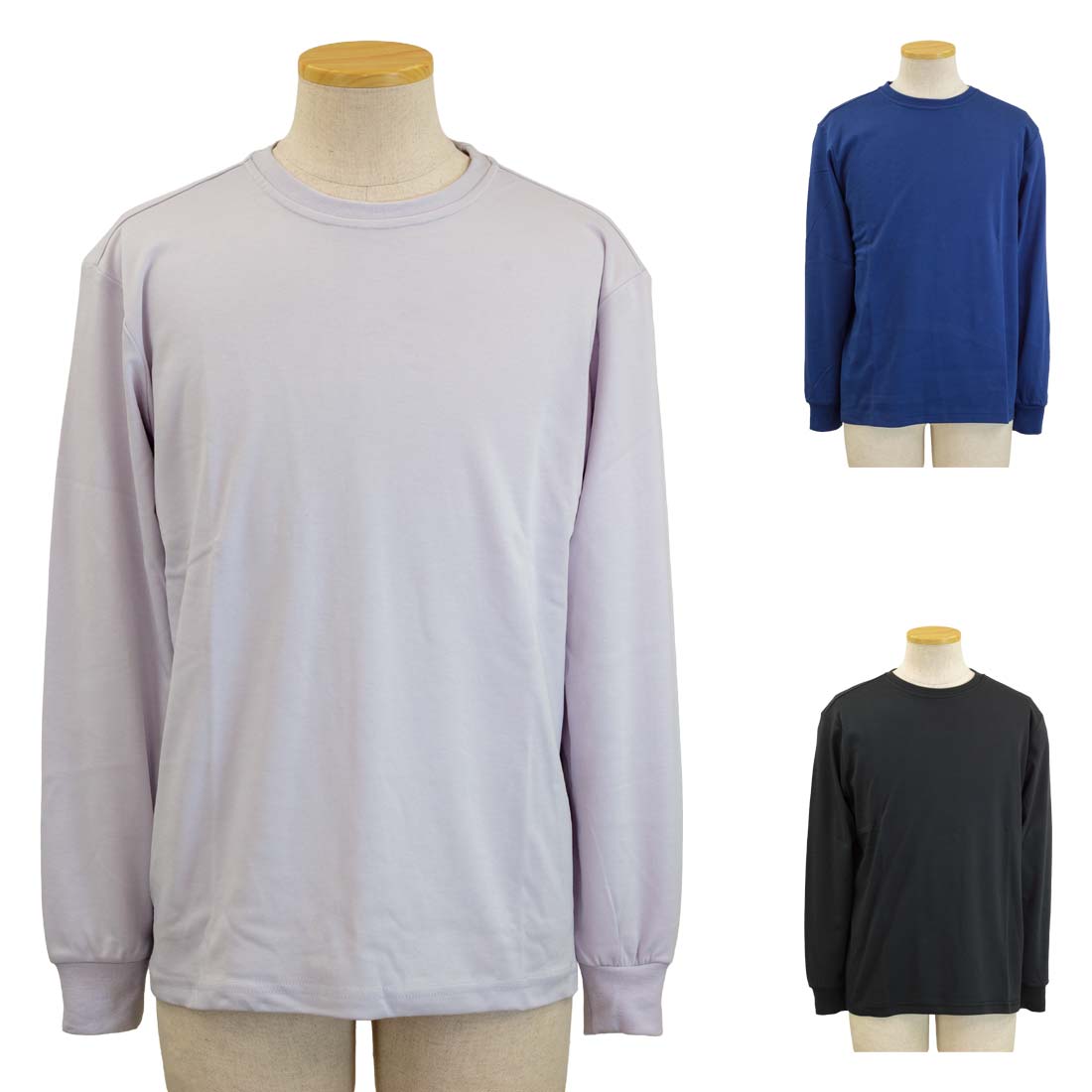 スムース クルー Tシャツ 長袖 ロンT 丸首 紳士 シニアファッション 秋冬 60代 70代 80代 90代 敬老の日 高齢者 おしゃれ 普段着 メンズ シニア 男性 紳士服 おじいちゃん お年寄り 介護 施設 デイサービス 刺繍 名前 名入れ