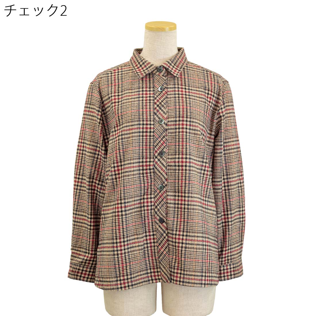 表起毛 チェック柄 ブラウス シャツ ポケット付 秋冬 レディース シニア シニアファッション 70代 80代 90代 服 高齢者 女性 普段着 部屋着 お年寄り おしゃれ着 外出着 婦人 敬老の日 母の日 cocorono22-10007040 cocorono 楽天市場店 サンプル画像3