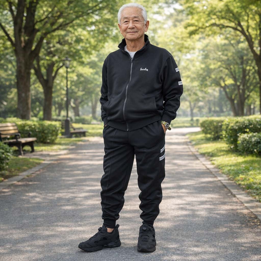 シニアファッション ジャージ フルジップ 裾リブ パンツ 上下セット 刺繍名入れ無...