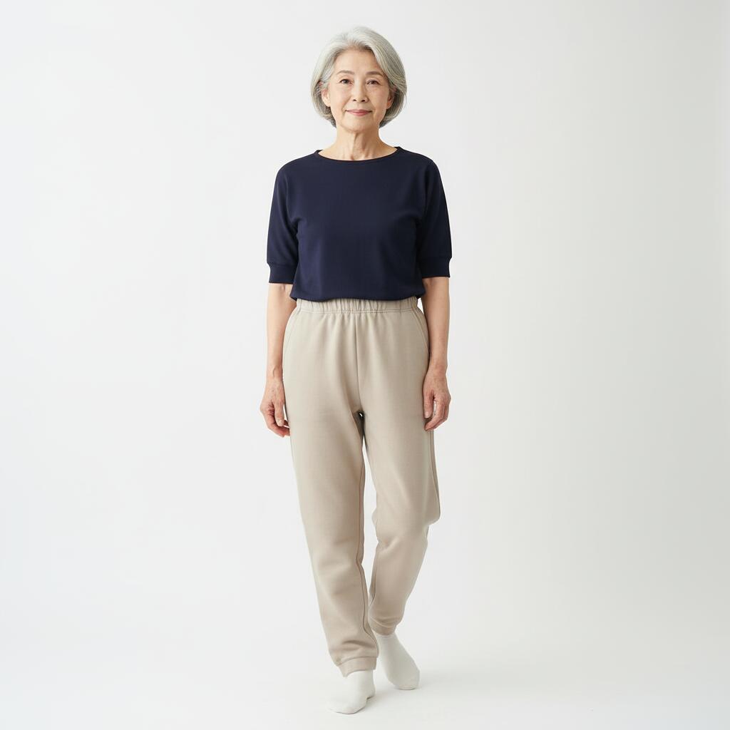 シニアファッション レディース シニア向け 定番 通年 裾リブ スウェットパンツ 70代 80代 90代 おしゃれ着 普段着 部屋着 外出着 敬老の日 母の日 ギフト グレー チャコール ベージュ S M L LL 3L cocorono22-10004095 cocorono 楽天市場店 サンプル画像2