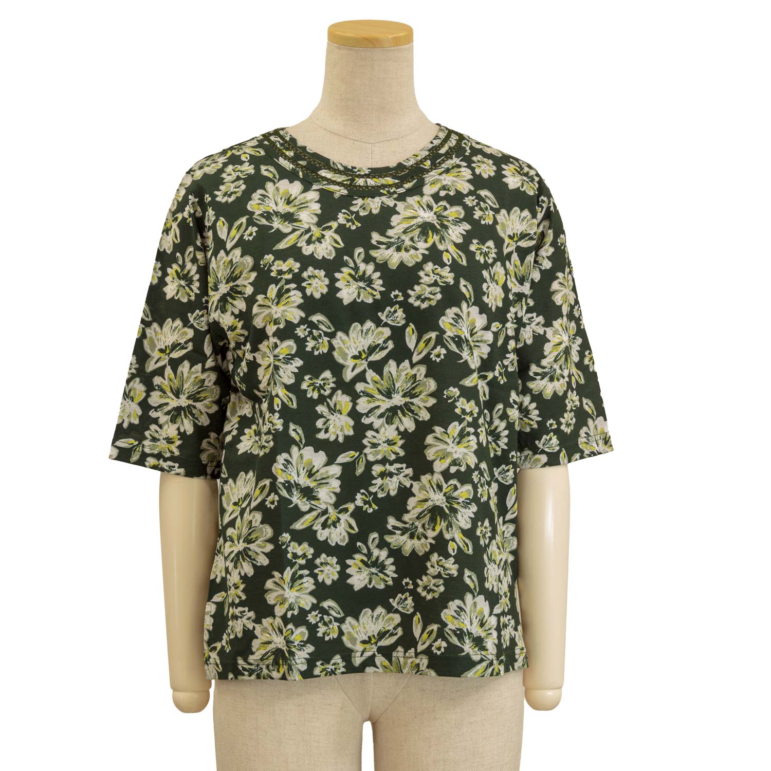 綿100 5分袖 ハシゴレース プリント 日本製 Tシャツ カットソー トップス　シニアファッション 春夏 シニア 婦人 レディース 70代 80代 90代 ギフト婦人服 高齢者 服装 おしゃれ おばあちゃん おすすめ 通販 介護 施設 名入れ cocorono22-10007421 cocorono 楽天市場店 パッケージ画像