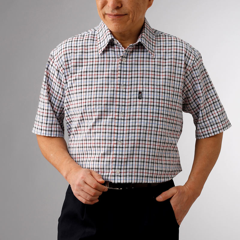 紳士 シニア向け 春 夏 ■2色組 サッカー生地 格子柄 半袖シャツ 取寄せ シニアファッション 70代 80代 90代 男性 紳士 敬老の日 父の日 ギフト プレゼント cocorono22-10004425 cocorono 楽天市場店 サンプル画像2