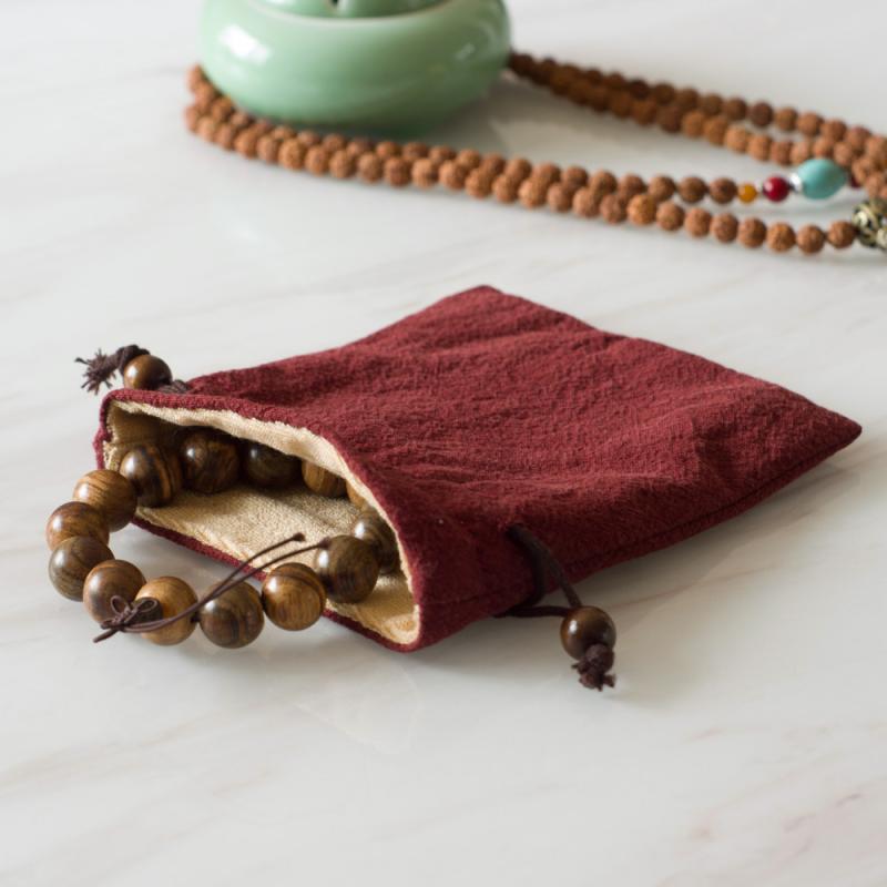 巾着袋 数珠入れ アクセサリーポーチ 念珠 小葉紫檀 くるみ 文玩 小物入れ 収納 保管 持ち運び 携帯 保..