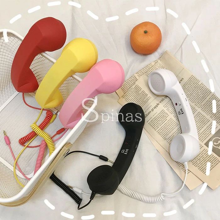 レトロな受話器でもしもし！スマホ受話器 ヘッドセット 黒電話 受話器 ハンドセット カラー電話 リモートワーク 在宅ワーク テレワーク iPhone対応 Android対応 ヘッドフォンジャック付き 全6色 cocoroya0104-10009564 こころ家楽天市場店 サンプル画像2
