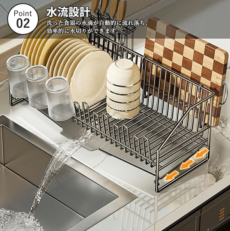 【送料無料】水切りラック 食器水切りラック 水...の紹介画像3