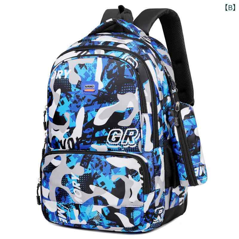 【送料無料】リュックサック 男女兼用 学生用 カモフラージュ柄 大容量 たっぷり収納 オックスフォード生地 通気性 通学用 PCバッグ 16インチ対応 カジュアル 普段使い バックパック スクールバッグ 黒 青 緑 橙