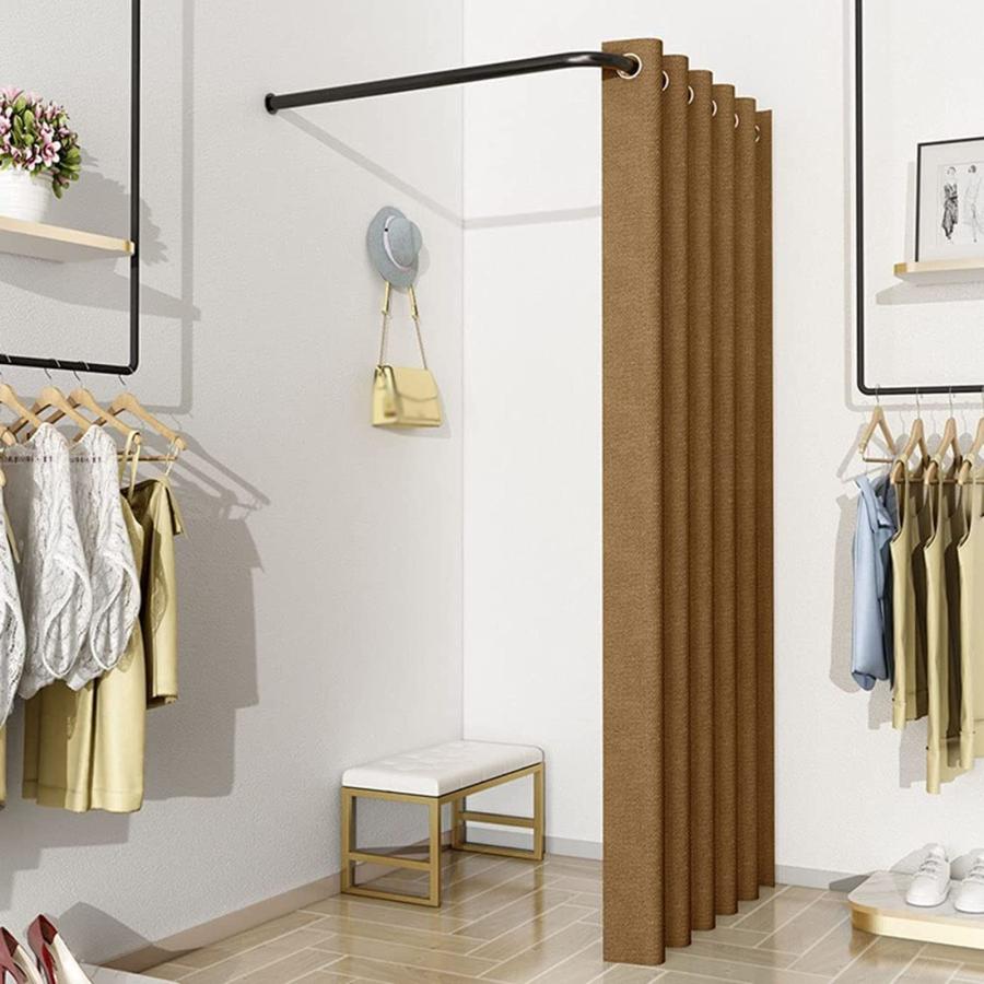試着室 フィッティングルームカーテンレール簡易更衣室 L字型プライバシーパーテーション試着室 コーナ..