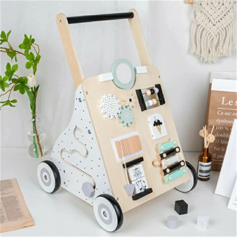 手押し車 赤ちゃん 木製 ベビー 知育 玩具 木のおもちゃ 北欧 遊べる ベビーウォー...