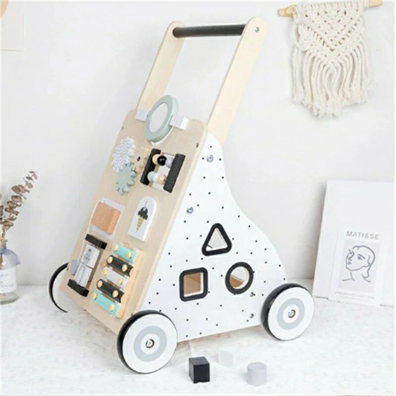 手押し車 赤ちゃん 木製 ベビー 知育 玩具 木のおもちゃ 北欧 遊べる ベビーウォー...