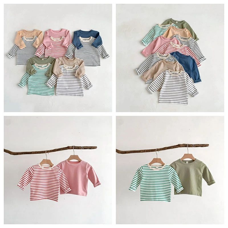 【送料無料】ベビー服 Tシャツ キッズ 赤ちゃん トップス 長袖 カットソー 綿 ボー...