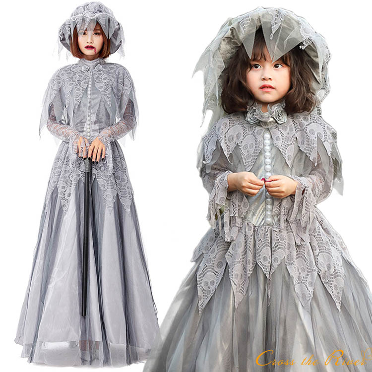 ハロウィン 仮装 小学生 ハロウィン 衣装 ゴースト コスプレ ブライド 親子 ペアルック おもしろ 子供 ..