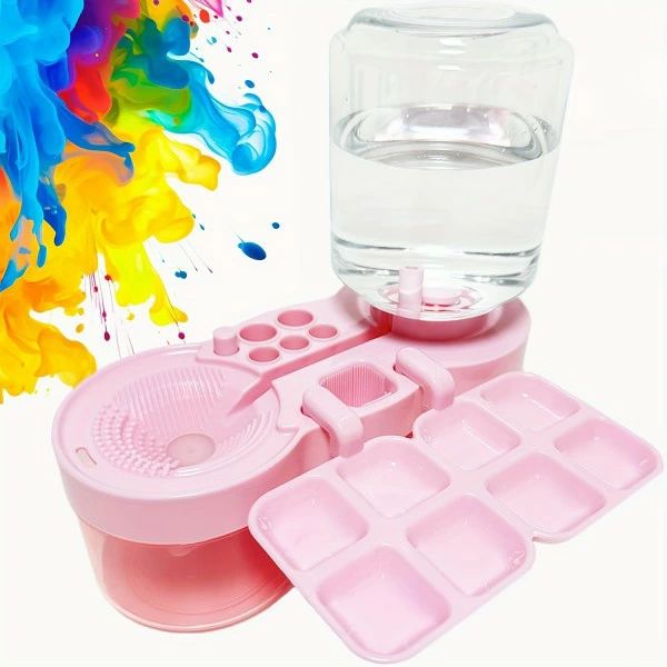 拡張可能なペイントブラシクリーナー＆ブラシホルダー付き - 水彩・油絵用ウォーターサークルリンス、..